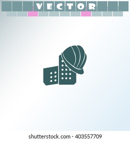 Helmet and Bricks icon.