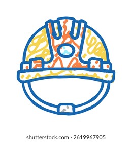 helmet builder doodle icon sketch vector. helmet builder sign. isolated symbol illustration
