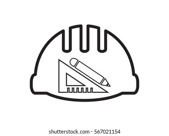 helmet of the builder, icon, vector illustration eps10