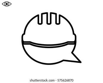 helmet of the builder, icon, vector illustration eps10