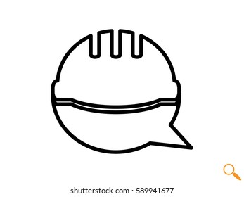 helmet of the builder, icon, vector illustration eps10