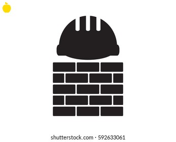 helmet of the builder, icon, vector illustration eps10