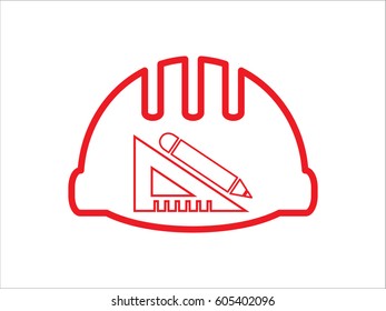 helmet of the builder, icon, vector illustration eps10