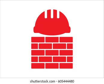 helmet of the builder, icon, vector illustration eps10