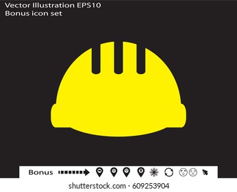 helmet of the builder, icon, vector illustration eps10