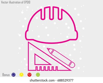 helmet of the builder, icon, vector illustration eps10