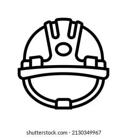 helmet builder line icon vector. helmet builder sign. isolated contour symbol black illustration