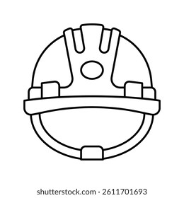 helmet builder line icon vector. helmet builder sign. isolated contour symbol black illustration