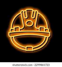 helmet builder neon light sign vector. helmet builder illustration