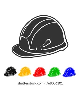 Helmet building icon vector color