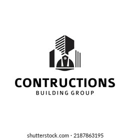 Helmet Building Logo Construction Company Stock Vector (Royalty Free ...