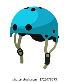 Helmet for canoeing, rafting isolated object. Sports equipment to protect head. Extreme activities, tourism, water sports boating or kayaking, hobbies and entertainment. Vector illustration