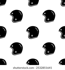 Helmet cartoon silhouette seamless pattern, Vector.	