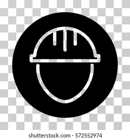 Helmet Circle icon. Vector illustration style is flat iconic symbol, black color, transparent background. Designed for web and software interfaces.