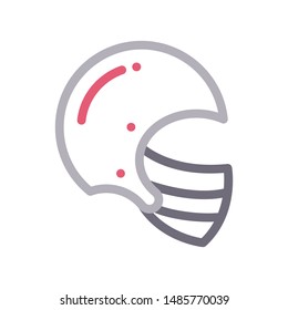 helmet colour line vector icon