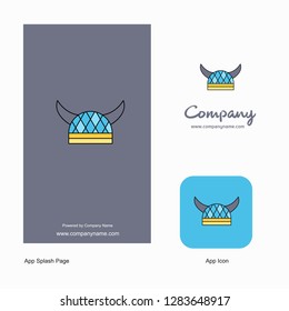 Helmet Company Logo App Icon and Splash Page Design. Creative Business App Design Elements