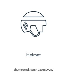 Helmet concept line icon. Linear Helmet concept outline symbol design. This simple element illustration can be used for web and mobile UI/UX.