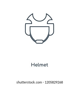 Helmet concept line icon. Linear Helmet concept outline symbol design. This simple element illustration can be used for web and mobile UI/UX.