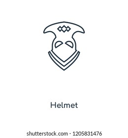 Helmet concept line icon. Linear Helmet concept outline symbol design. This simple element illustration can be used for web and mobile UI/UX.
