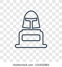 Helmet concept vector linear icon isolated on transparent background, Helmet concept transparency concept in outline style