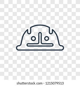 Helmet concept vector linear icon isolated on transparent background, Helmet concept transparency concept in outline style