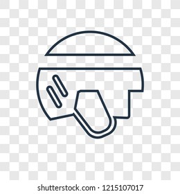 Helmet concept vector linear icon isolated on transparent background, Helmet concept transparency concept in outline style