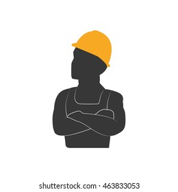 helmet constructer worker industry icon. Isolated and flat illustration. Vector graphic