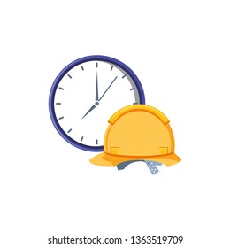 helmet construction protection with clock time