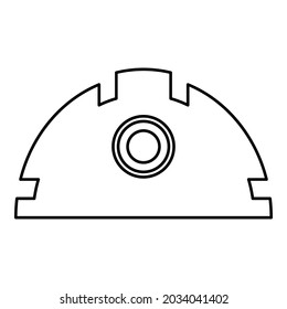 Helmet for construction safety hard hat contour outline icon black color vector illustration flat style image
