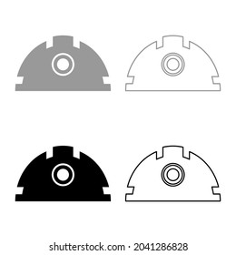 Casco para la construcción conjunto de sombreros duros de seguridad icono color negro gris ilustración vectorial estilo plano imagen