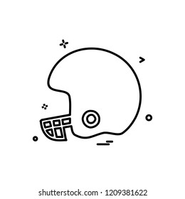 helmet cricket playing icon vector design