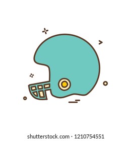 helmet cricket playing icon vector design