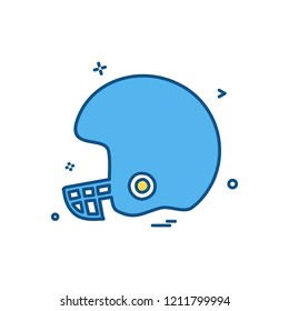 helmet cricket playing icon vector design