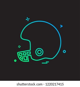 helmet cricket playing icon vector design