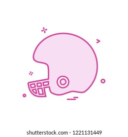 helmet cricket playing icon vector design
