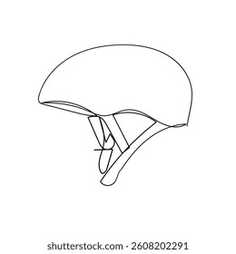 helmet for cycling continuous line drawing icon  doodle