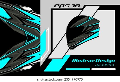 Helmet decal wrap designs vector livery helmet motorcycle sport blue