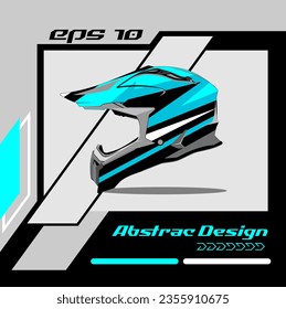 Decoración del casco diseños de la motocicleta de casco vectorial de liviano deporte azul y negro