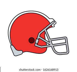 Helmet design, American football super bowl sport hobby competition game training equipment tournement and play theme Vector illustration