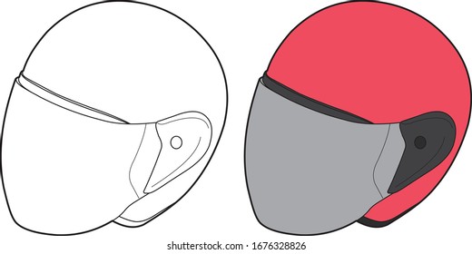 Vektorillustration für Helmdetails, die allgemeine Haushaltsgegenstände, Kunstlinien, Linien-Zeichnungen zeichnet. 
