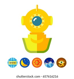 Helmet diver icon