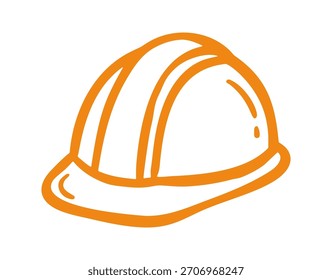 Helm doodle Symbol. Vektorsymbol für Doodle-Illustration, einzeln auf weißem BG.