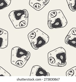 helmet doodle seamless pattern background