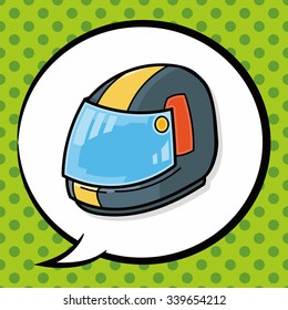 helmet doodle, speech bubble