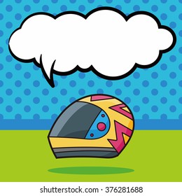 helmet doodle, speech bubble