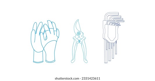 helmet, drill, angle grinder and other construction tools on a white background isolated isolated icons building tools repair, construction buildings, drill, hammer, screwdriver, saw, file,hand golaps