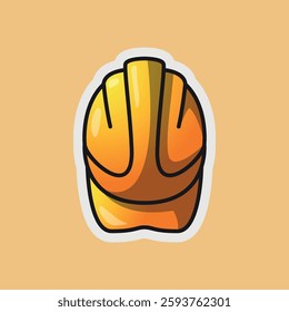 helmet editable cartoon style sticker vector