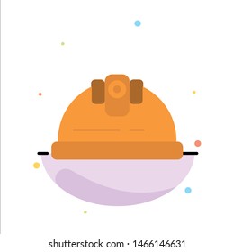 Helmet, Engineer, Building, Construction Abstract Flat Color Icon Template. Vector Icon Template background