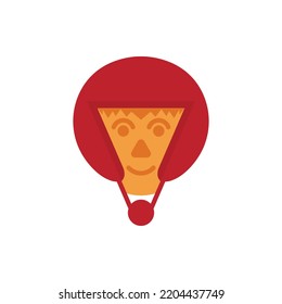 Helmet exclamation logo. Simple, modern, unique, character.