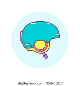 Helmet for extreme sports. One of vector icon set.
